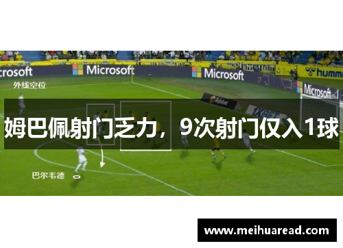 姆巴佩射门乏力，9次射门仅入1球